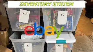 eBay inventory management system for nearly 1,000 listings @ home/tour of basement setup