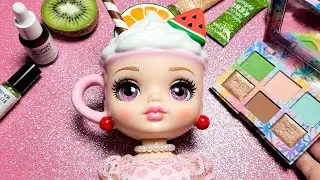 DIY Capuchina Ballerina Doll Transformation with Glitter Brushes and Eye Makeup ASMR