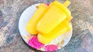 MANGO KULFI POPSICLES WITHOUT CREAM, CONDENSED MILK, MILK POWDER ~ SMk&rsquo;s Kitchen ~ Sabeena Mk
