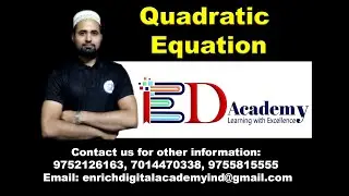 Quadratic Equation | Class 10th | Volume-2 | By Taher Sir | From Enrich Digital Academy