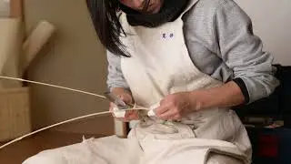 Japanese bamboo crafts-woman