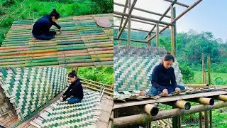 Build a small bamboo house on reclaimed land for shelter Part 2
