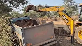New jcb 3dx machine loading mud in TATA truck// fully loading working in TATA truck &Ashok Leyland 
