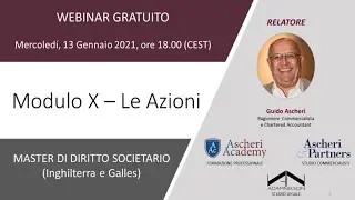 Master in Diritto Societario - Modulo X: Le Azioni