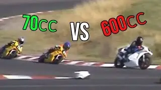 Эта невиданная гонка 70cc против 600cc 2003 года просто дикая