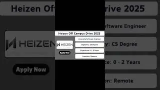 Heizen Software Engineer வேலைவாய்ப்பு 2025🔥 | ₹8LPA சம்பளம் + Remote Job! #Heizen #ITJobs
