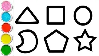 Shapes drawing for kids, Learn 2d shapes, colors for toddlers | Preschool Learning part - 108