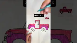 Here is a big pickup truck, my children, watch and learn how to paint #drawdolls #picture #drawing