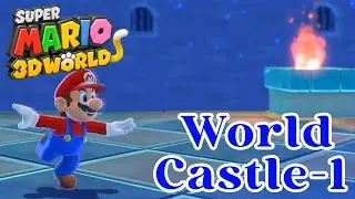 Super Mario 3D World Gameplay - World Castle-1 Fort Fire Bros. (100% Green Stars & Stamp)