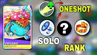 FINALLY 100% VENUSAUR 1HIT BUILD IN SOLO RANK GAME (must try) | HINDI POKEMON UNITE MASTER GAMEPLAY