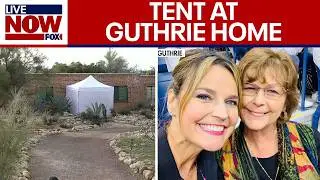 White tent set up in front of Nancy Guthrie home