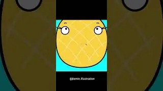 How to draw pineapple cartoon character with Adobe illustrator #pineapple #digitaldrawing