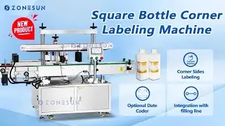 ZONESUN ZS-TB501 Automatic Sticker Three Side Square Bottle Corner Labeling Machine