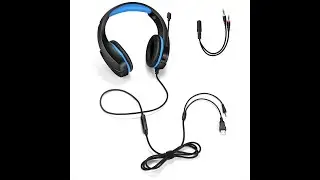 Gaming Headset with 50MM High-End Dynamic, Comfy Earmuffs, LED, Adjustable Microphone