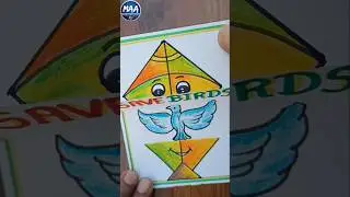 Save Bird | makar sankranti Drawing #shorts #shortvideo #youtubeshorts #savebirds