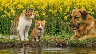 Heartwarming Cat Rescue: Mother Cat Saves Kitten in a Deep Water Hole