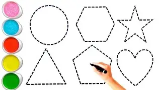 Shapes drawing for kids,Learn 2d shapes,colors for toddlers|Preschool Learning,Educational video,330