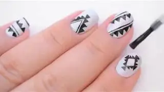 4 Designs Aztec Nail Art designs Tutorial for beginners Compilation