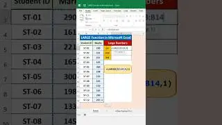 LARGE Function in Microsoft Excel || Excel Tips & Trick || #excel #short #excelbasic