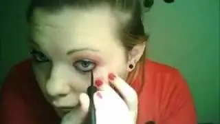 red flower makeup