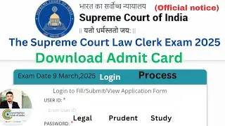 SCI Law Clerk Research Exam 2025 Admit Card out #sci #lawcler
