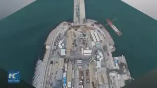 Major construction of world's longest cross-sea bridge completed