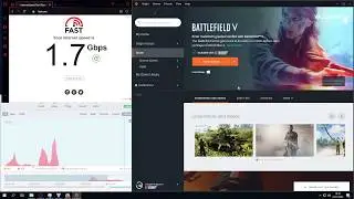 Downloading Battlefield V at 1000Mbps on PC 1Gbps Gigabit Internet Speed