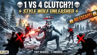 1 vs 4 Impossible Clutch 💀 | Style Wolf Solo Rampage | BGMI Livik