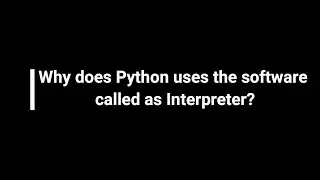 Why does Python uses the software called as Interpreter?