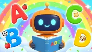 ABC Phonics Song | A for Apple 🍎 B for Ball ⚽ | Robot Teacher Cartoon 🤖 | Kids Learning