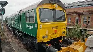 66791 , Engineers train, Carlisle to Heaton Lodge at Wakefield Kirkgate 4/9/25. 