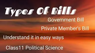 Types of bills in Parliament, class 11, political science