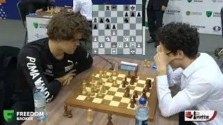 Magnus Carlsen arrives late against Fabiano Caruana | World Rapid 2022 Round 12