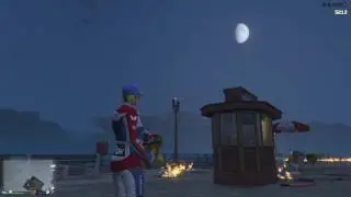 Fighter jet bowling on the pier