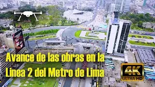 Avance de las obras en la Linea 2 del Metro de Lima | Paseo Col&oacute;n y Av. Grau | Vista a&eacute;rea