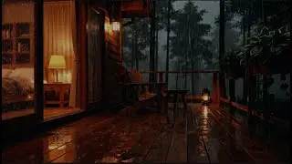 Silent Night Rain at a Forest Cabin 🌲🌧️ Ultimate Deep Sleep Ambience {No Music}
