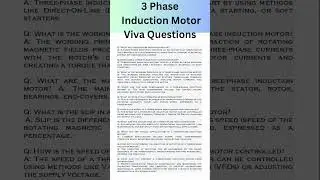 3Ph INDUCTION MOTOR Viva Questions