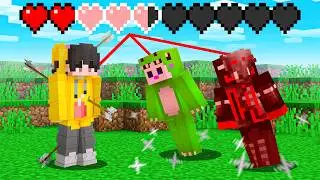 Minecraft pero COMPARTIMOS BARRA de VIDA