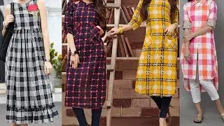 Latest and Stylish check Kurta /Shirt/Kurti Designs 2018 2019