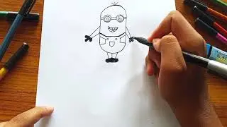 How to draw minion step by step @Rewind drawing #easy drawing #simple drawing #cartoon drawing