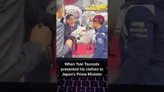 Yuki Tsunoda gives race suit to Japans Prime minister #f1 #japan #japanese #car #race #shorts #short