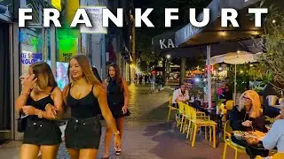 [4K] FRANKFURT- Night Walk Trough The Beautiful Wine Market & City |  Late Night Vibes in Germany🇩🇪