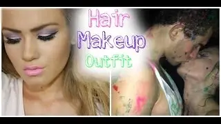 GRWM: Paint War/Rave | Hair, Makeup, & Outfit!