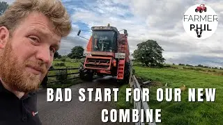 NEW COMBINE MAKES IT HOME! (3RD TIME LUCKY) | MASSEY FERGUSON 40 COMBINE HARVESTER