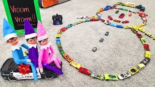 Hot Wheels Snowman!!! Elf on the Shelf Race Car Day 19