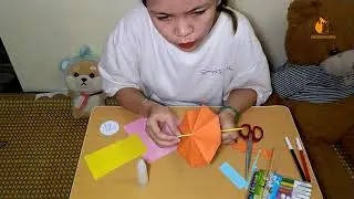 #12 🌂 DIY Paper Umbrella   THESTICKYSTUFF Origami Day001