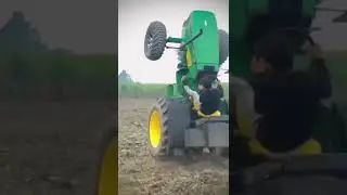 John Deere Tractor Stunt | Power, Balance & Performance on the Farming Field #tractorstunt #ytshorts