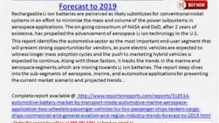 2019 World Automotive Battery Market Forecast Report by Challenges & Opportunities
