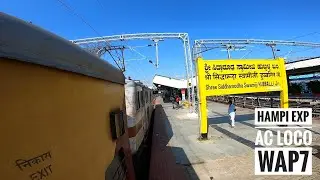 Hampi express arriving Hubli with AC loco RPM WAP - 7 | Electric Loco Hubli | First Electric Loco