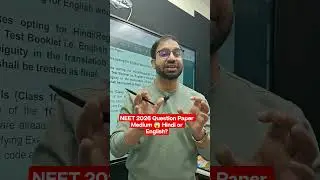 NEET 2026 Language Choice 🚨 Galti Mat Karna#neet2026 #neetexam2026 #neetform2026